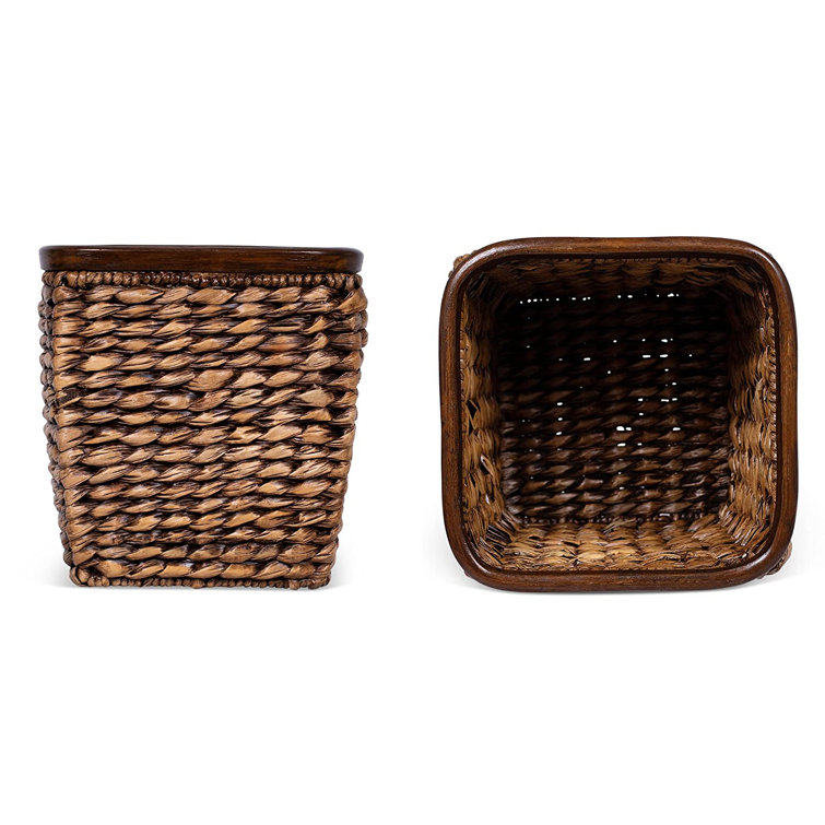 Bayou Breeze Seagrass Woven Wastebasket Brown Wash Wayfair Canada